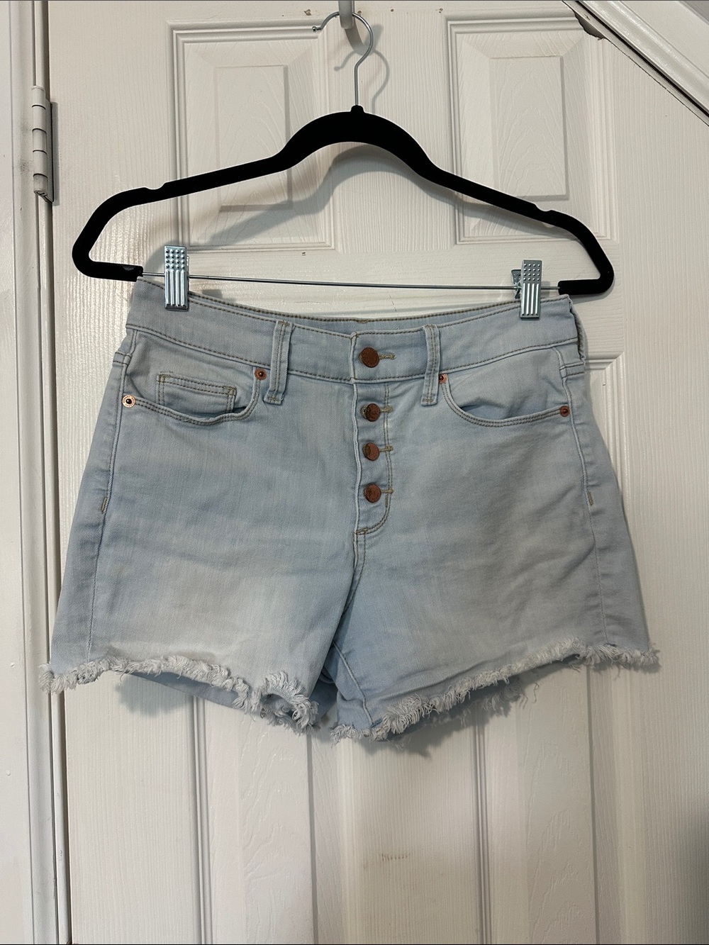 Universal Thread Light Wash High-Rise Button Front Denim Shorts